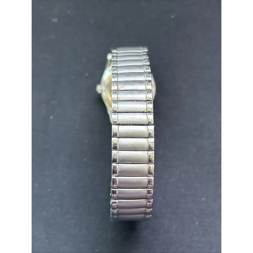 Silver Tone White Dial Women’s Stretch Band Quartz Watch